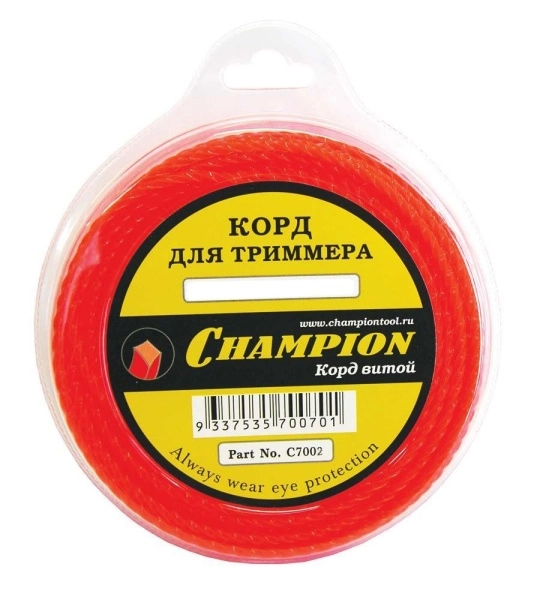 фото леска для триммеров champion c7002 twisted square