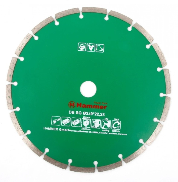 Круг алмазный DB SG 230*22мм