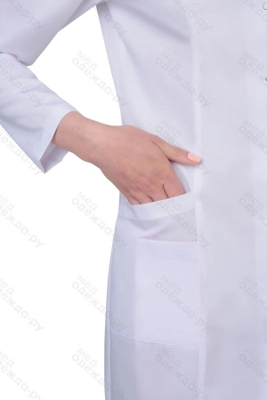 фото халат женский №276 (тк.тиси) doctorbig, белый/розовый (0/23)