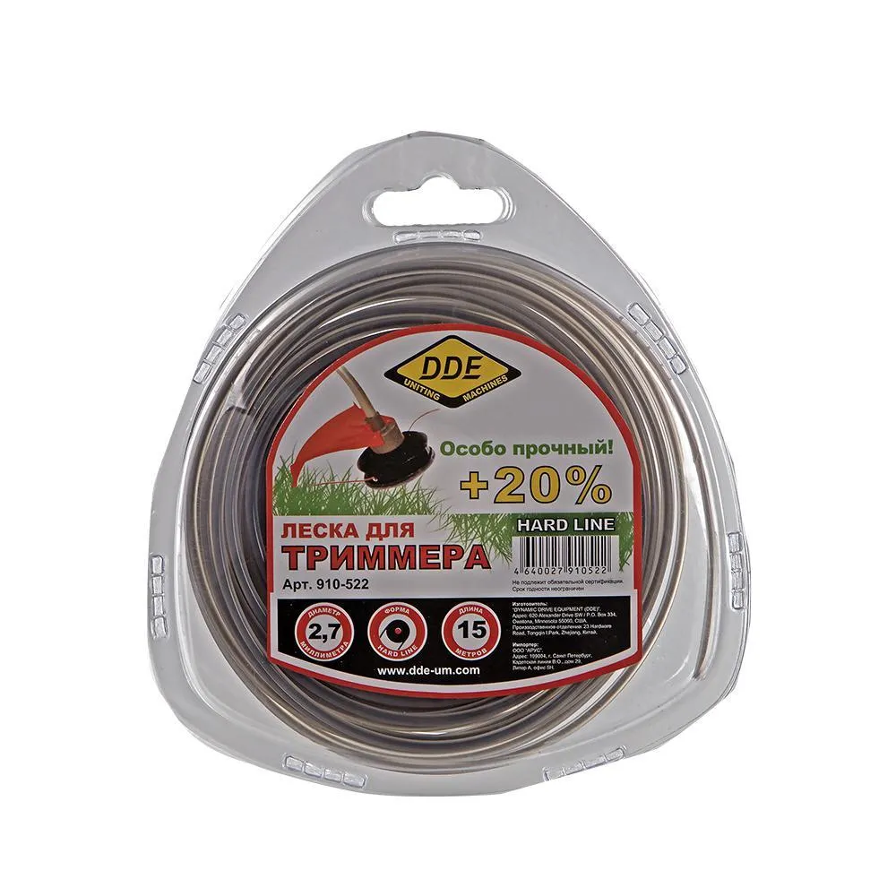 фото леска для триммеров dde 910-522 hard line