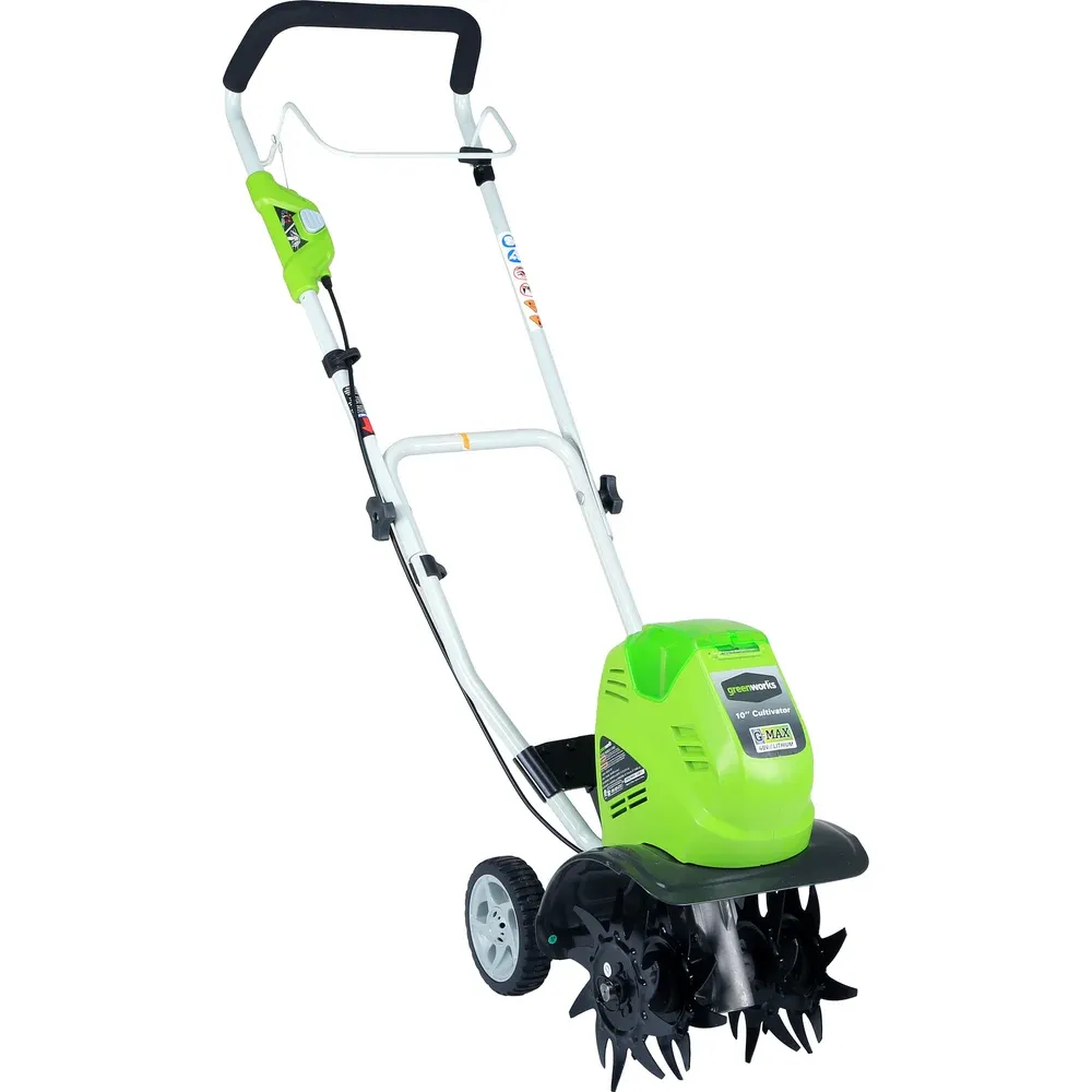 фото аккумуляторный культиватор greenworks 27087usb4