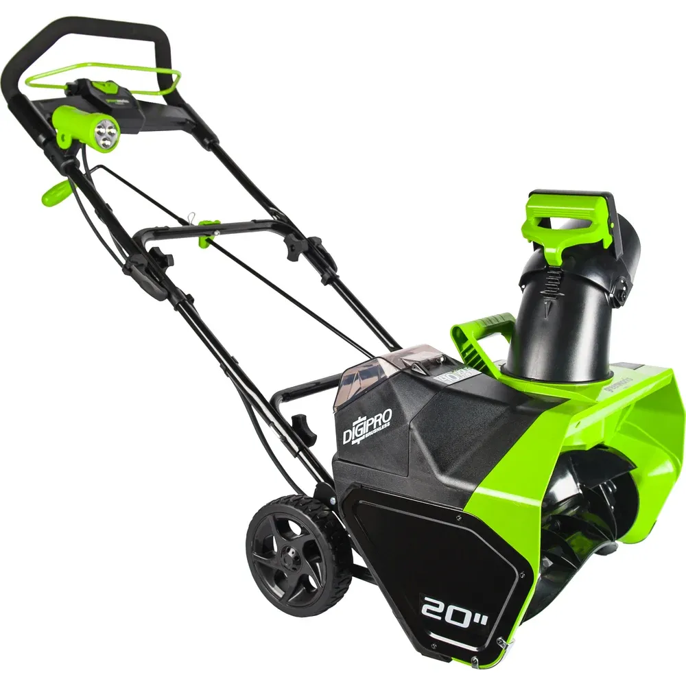 фото аккумуляторный снегоуборщик greenworks gd40stk4 с акб 4а.ч и зу